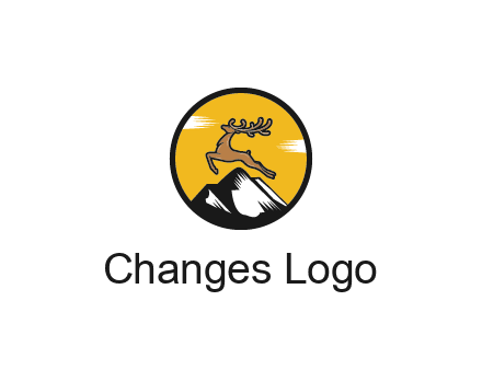 reindeer jumping over mountains logo