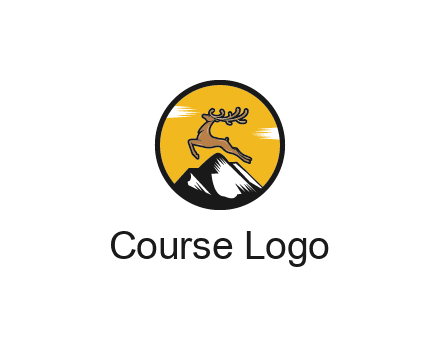 reindeer jumping over mountains logo