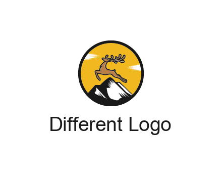 reindeer jumping over mountains logo