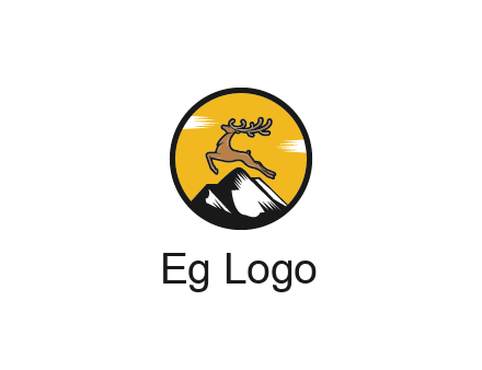 reindeer jumping over mountains logo