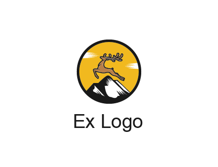 reindeer jumping over mountains logo