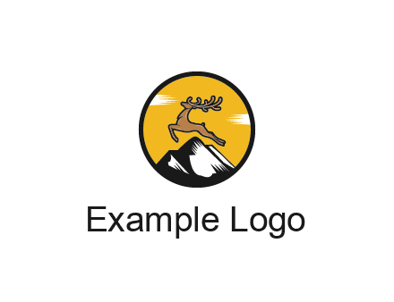 reindeer jumping over mountains logo