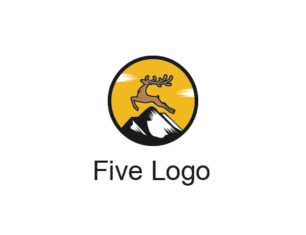 reindeer jumping over mountains logo