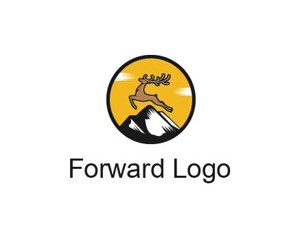 reindeer jumping over mountains logo