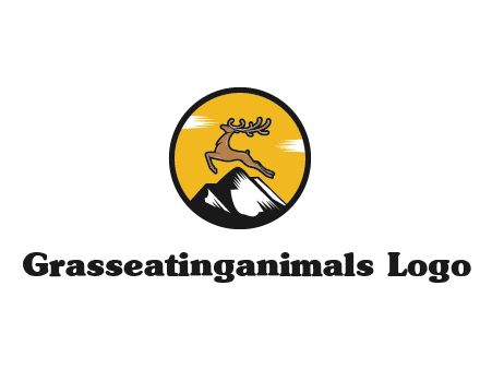 reindeer jumping over mountains logo