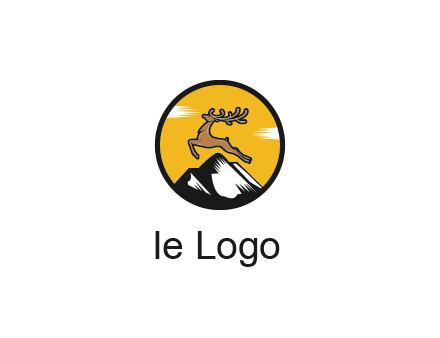 reindeer jumping over mountains logo