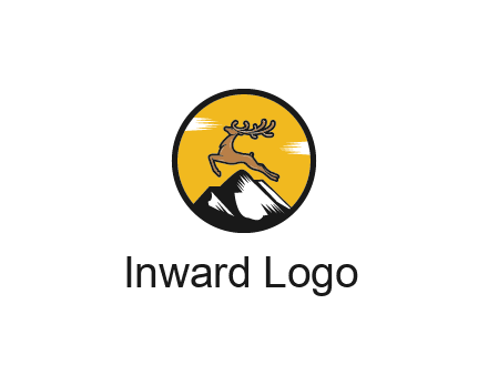 reindeer jumping over mountains logo
