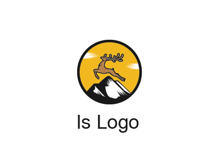 reindeer jumping over mountains logo