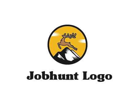 reindeer jumping over mountains logo