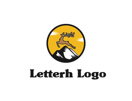 reindeer jumping over mountains logo