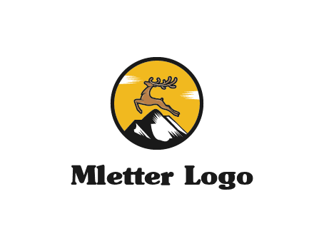 reindeer jumping over mountains logo