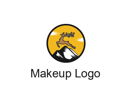 reindeer jumping over mountains logo