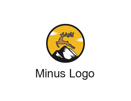 reindeer jumping over mountains logo