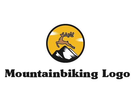 reindeer jumping over mountains logo