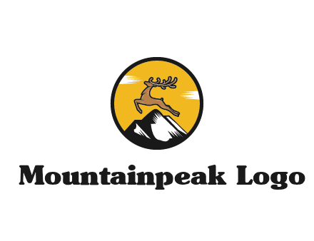 reindeer jumping over mountains logo