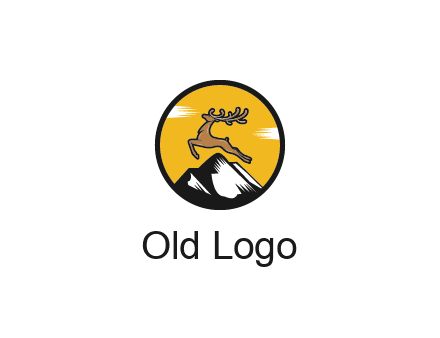 reindeer jumping over mountains logo