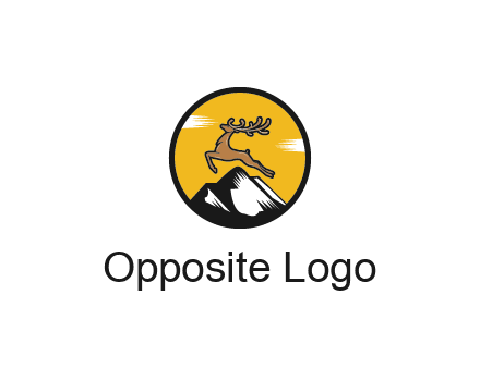reindeer jumping over mountains logo