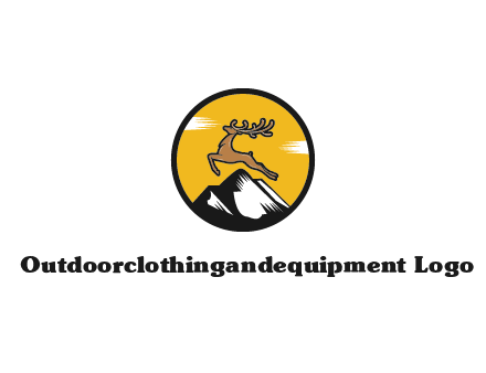 reindeer jumping over mountains logo