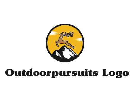 reindeer jumping over mountains logo