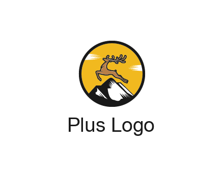 reindeer jumping over mountains logo