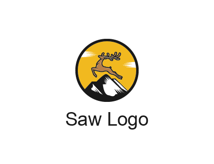 reindeer jumping over mountains logo
