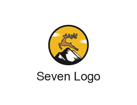 reindeer jumping over mountains logo