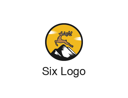 reindeer jumping over mountains logo