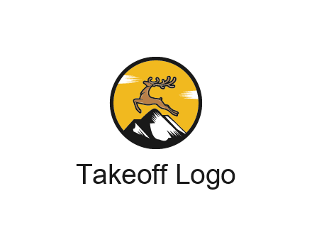 reindeer jumping over mountains logo