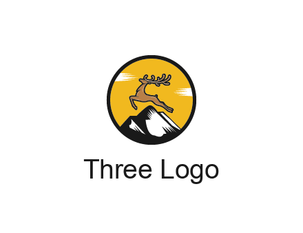 reindeer jumping over mountains logo