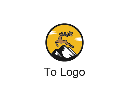 reindeer jumping over mountains logo