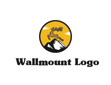 reindeer jumping over mountains logo