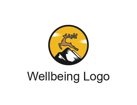 reindeer jumping over mountains logo