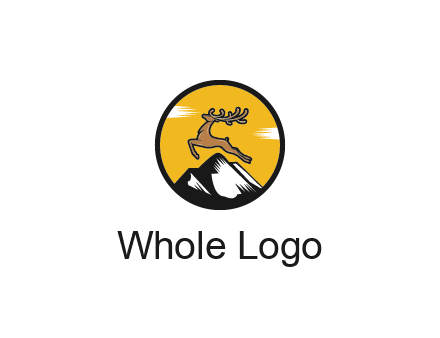 reindeer jumping over mountains logo