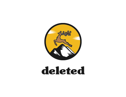 reindeer jumping over mountains logo