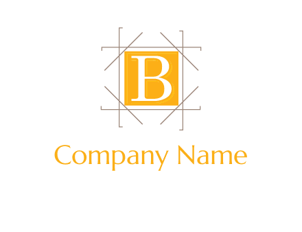 letter B inside square and frame logo