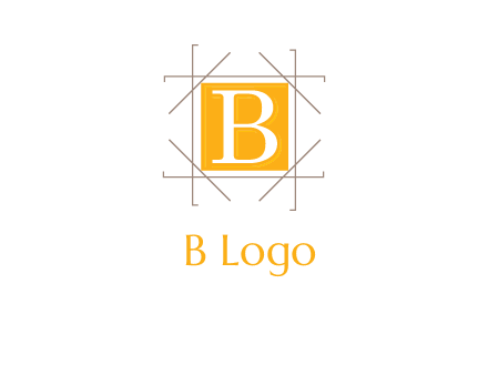 letter B inside square and frame logo
