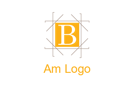 letter B inside square and frame logo