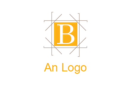 letter B inside square and frame logo