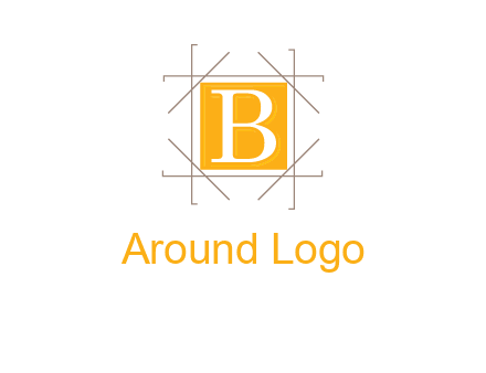 letter B inside square and frame logo