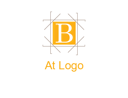 letter B inside square and frame logo