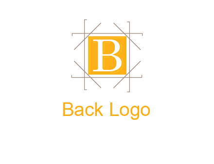 letter B inside square and frame logo
