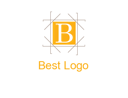 letter B inside square and frame logo