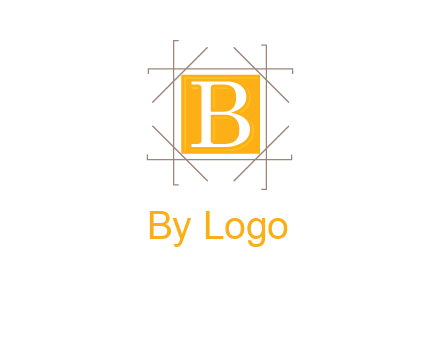 letter B inside square and frame logo