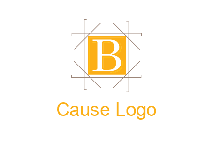 letter B inside square and frame logo