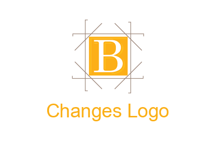letter B inside square and frame logo