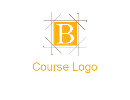 letter B inside square and frame logo