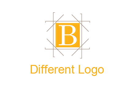 letter B inside square and frame logo