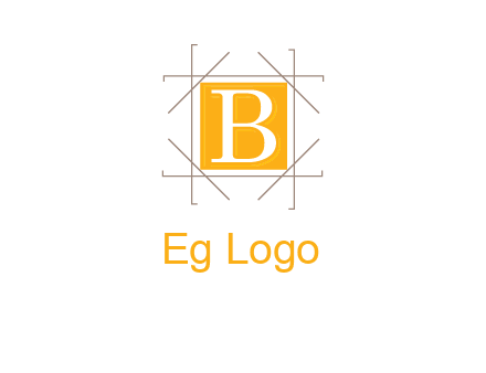 letter B inside square and frame logo