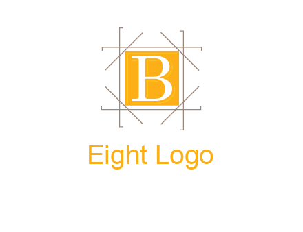letter B inside square and frame logo