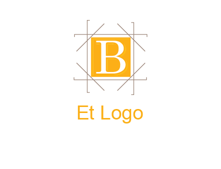 letter B inside square and frame logo